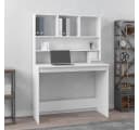 furnicato Schreibtisch mit Regal Weiß Massivholz Bild 2