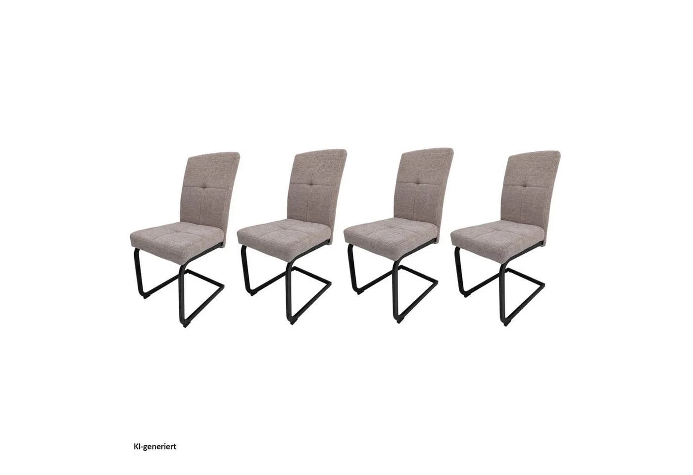 HTI-Living Esszimmerstuhl Kinsey Schwingstuhl Set 4 St. Braun/Grau - Bild 2