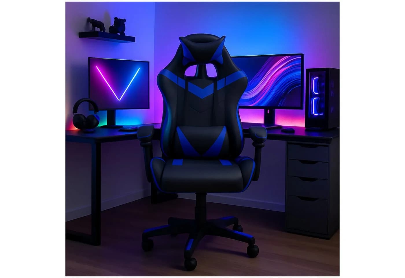 HTI-Living Schreibtischstuhl Krit Schwarz-Blau mit Kippfunktion - Bild 3