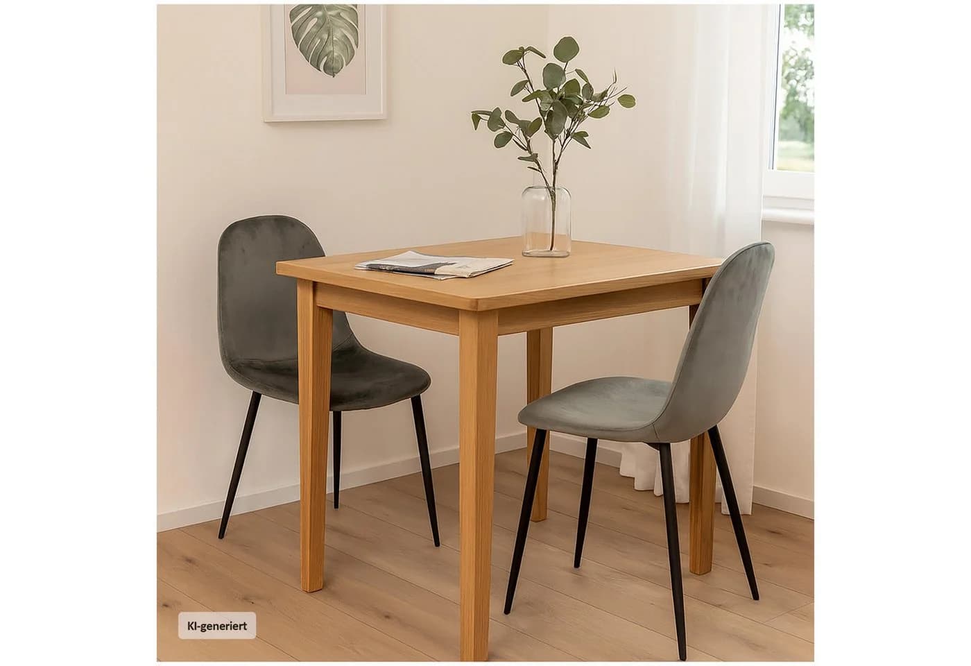 HTI-Living Esszimmerstuhl Savannah Grau Samt