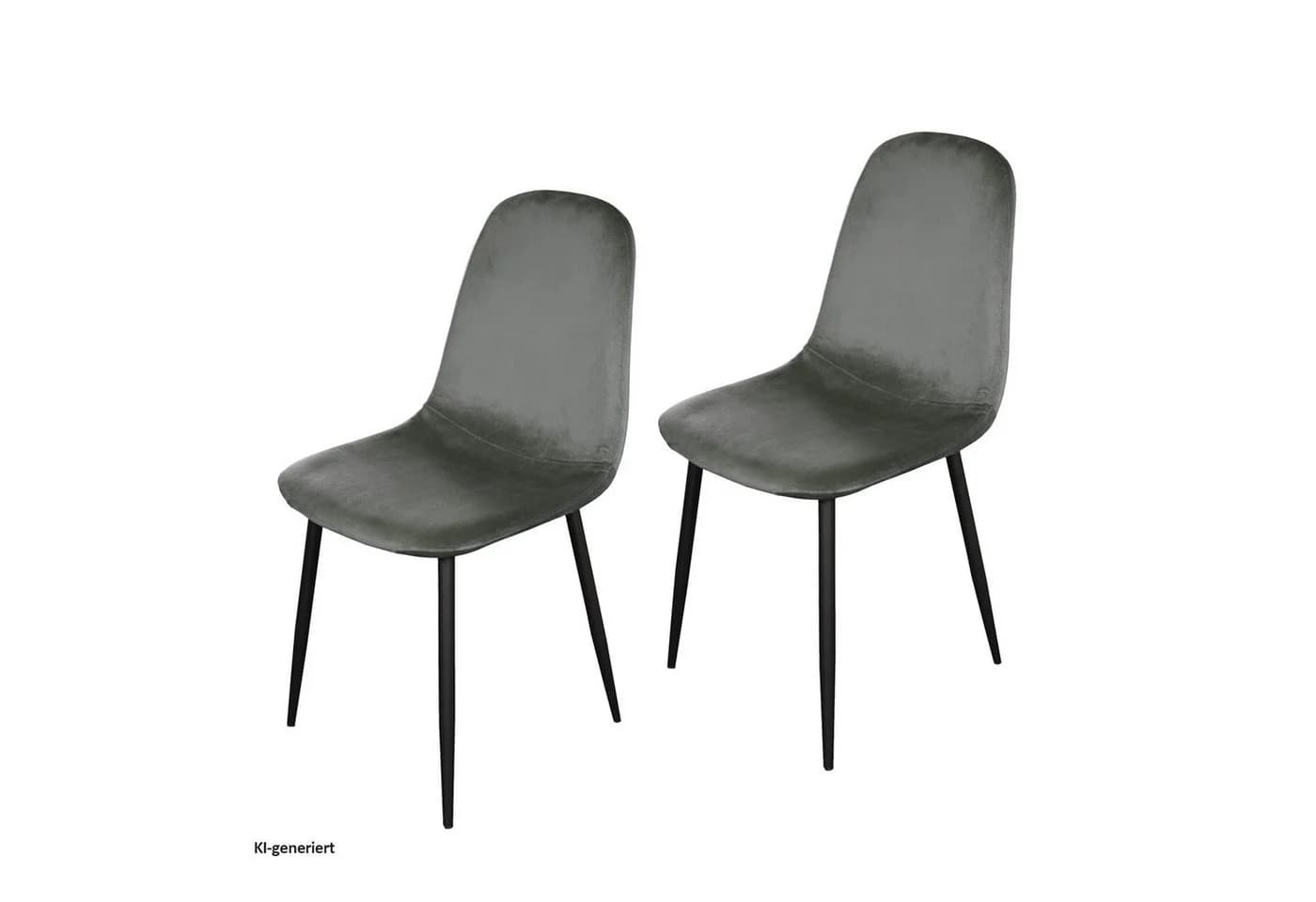 HTI-Living Esszimmerstuhl Savannah 2er Set Grau Samt