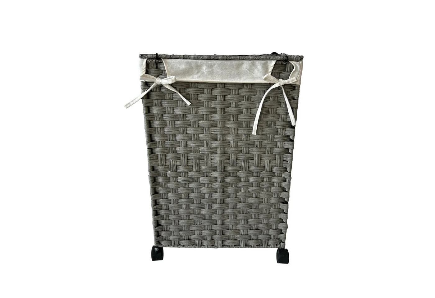 HTI-Living Wäschekorb Briena Grau Polyrattan mit Rollen - Bild 4