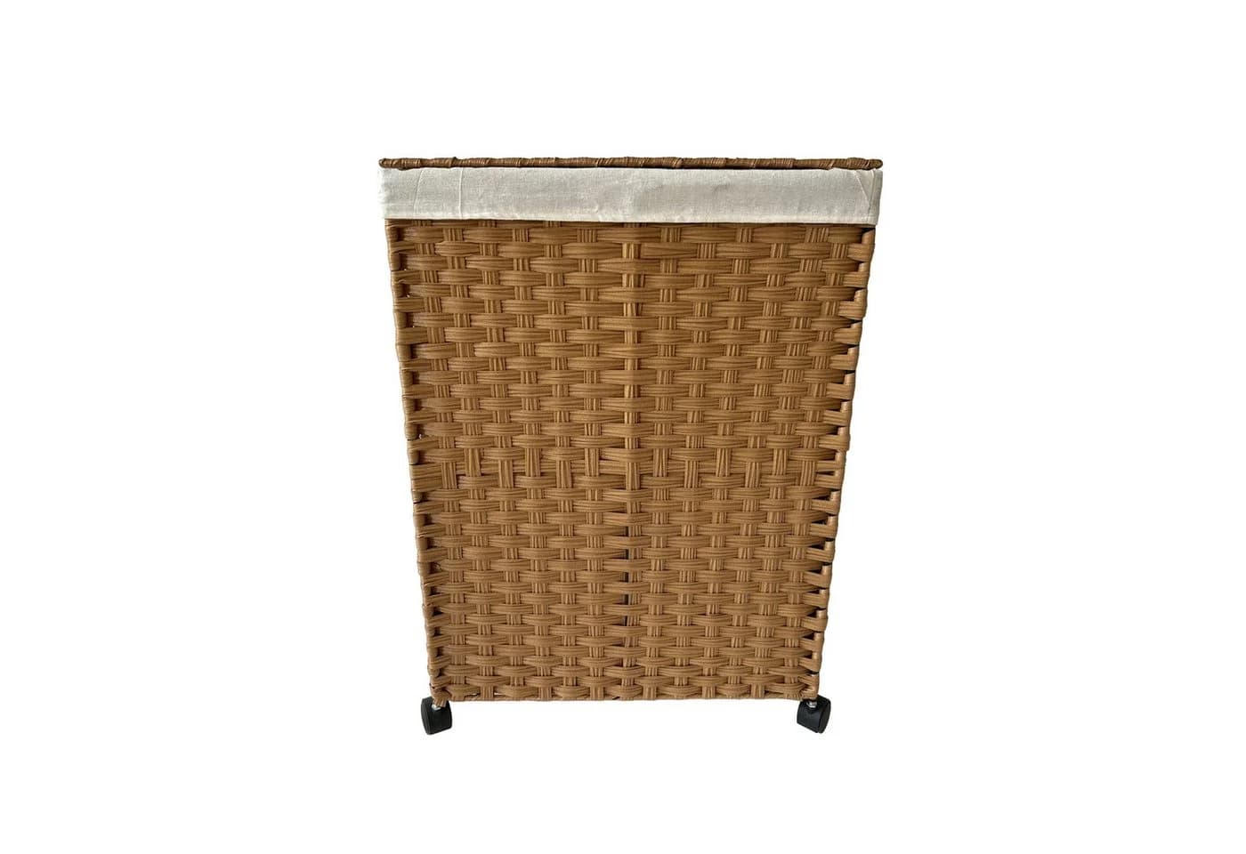HTI-Living Wäschekorb 40L Polyrattan mit Rollen und Deckel