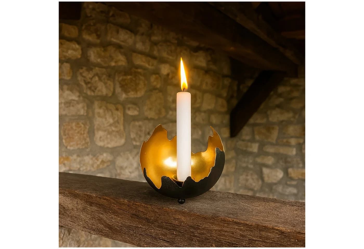 HTI-Living Kerzenständer Schwarz/Gold Modern Metall Tischdekoration