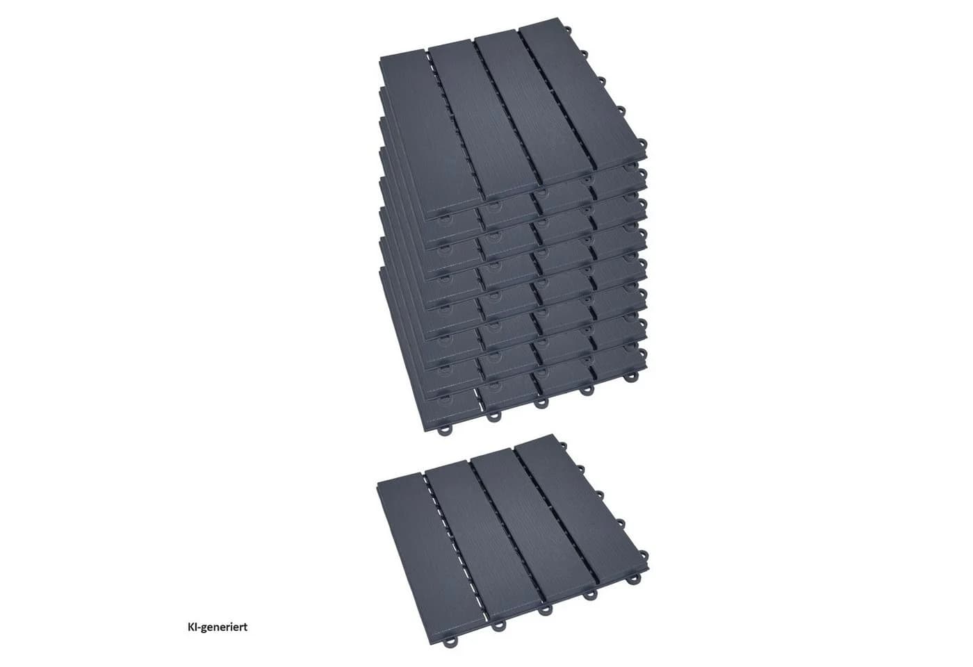 HTI-Living Outdoor-Bodenplatte Nessa Klick Grau 9-teilig