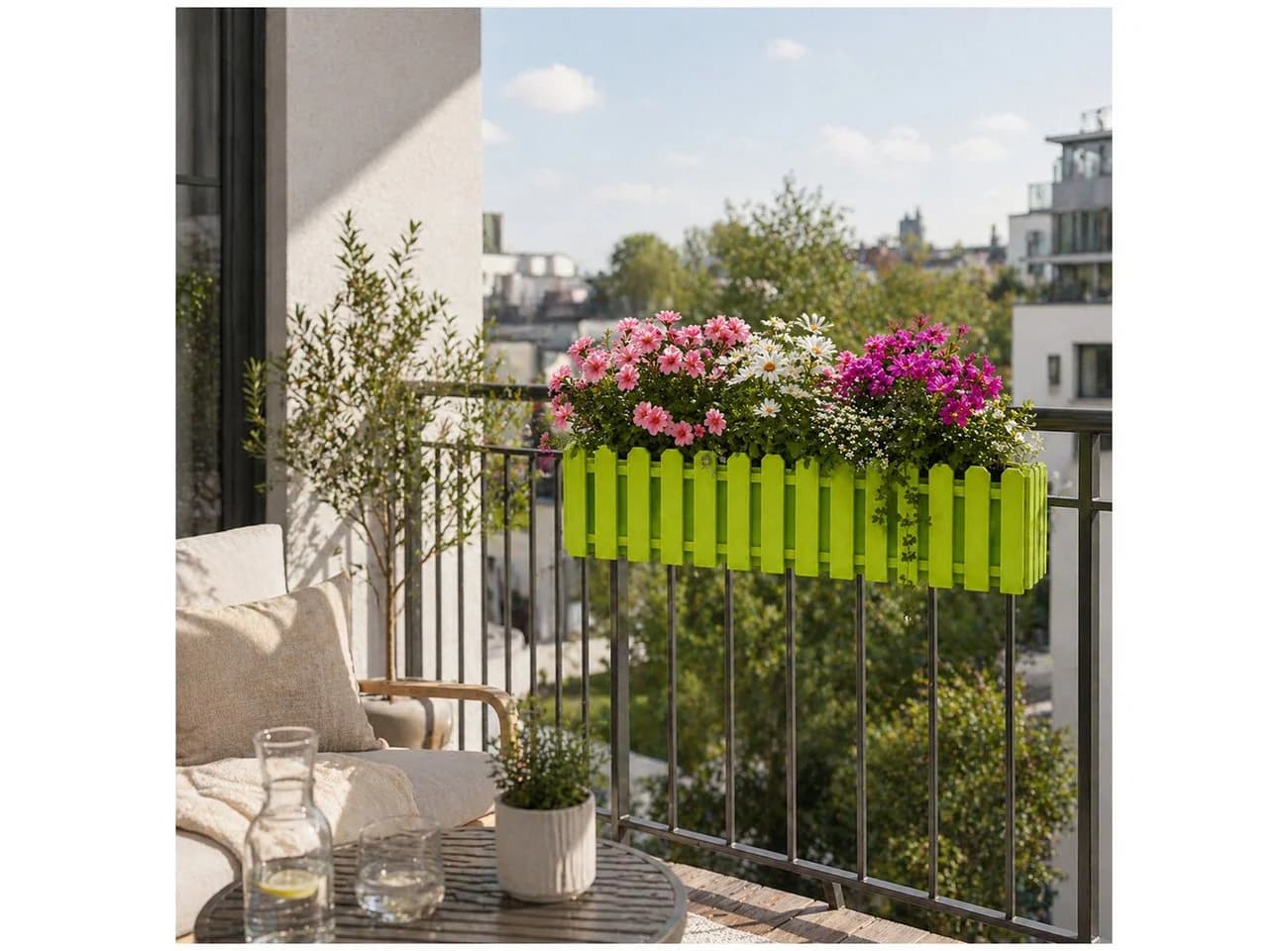 HTI-Living Blumenkasten Nessa 75 cm Grün mit Wasserspeicher - Bild 2