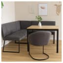 HTI-Living Eckbank Vemal Schwarz Kunstleder Retro Bild 2