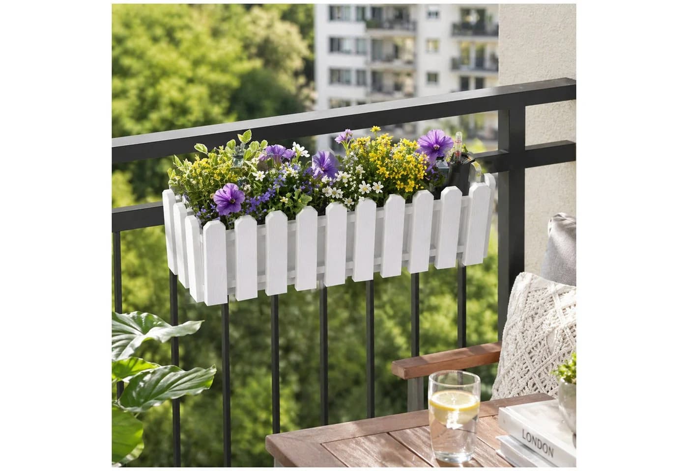 HTI-Living Blumenkasten Nessa Weiß mit Wasserspeicher - Bild 2