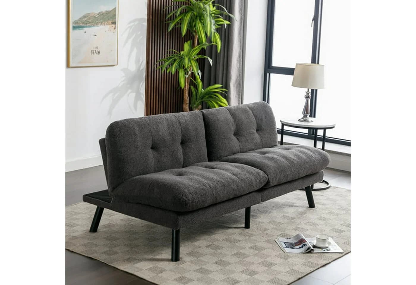 HTI-Living Schlafsofa Emela Grau mit Schlaffunktion - Bild 2