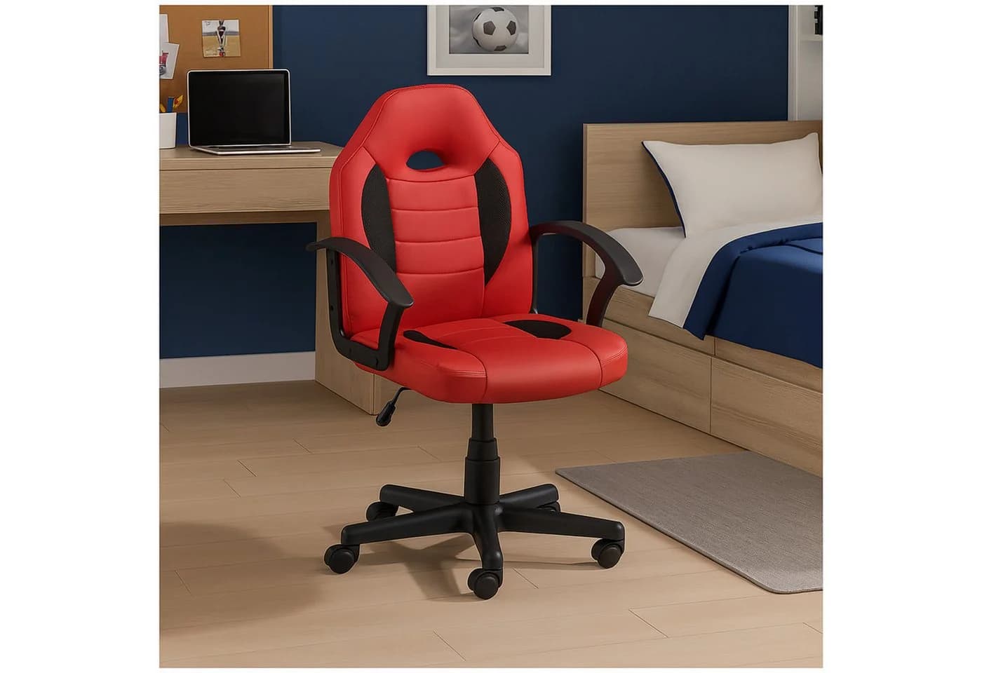 HTI-Living Schreibtischstuhl Rot Höhenverstellbar Drehstuhl für Kinder - Bild 3