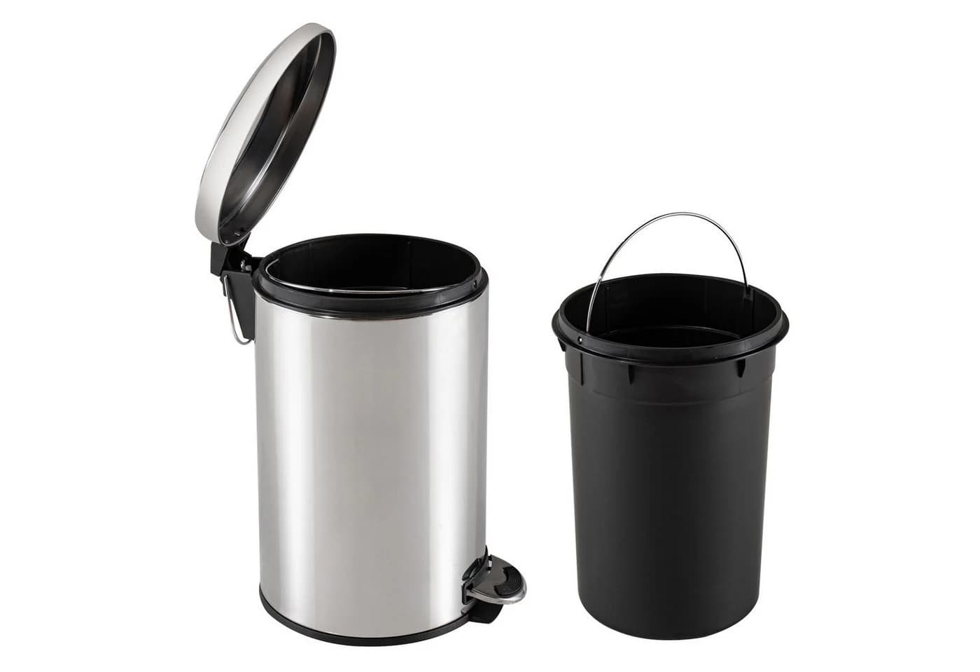 HTI-Living Mülleimer Jannik 12L Edelstahl Soft-Close Trittmechanismus Silber