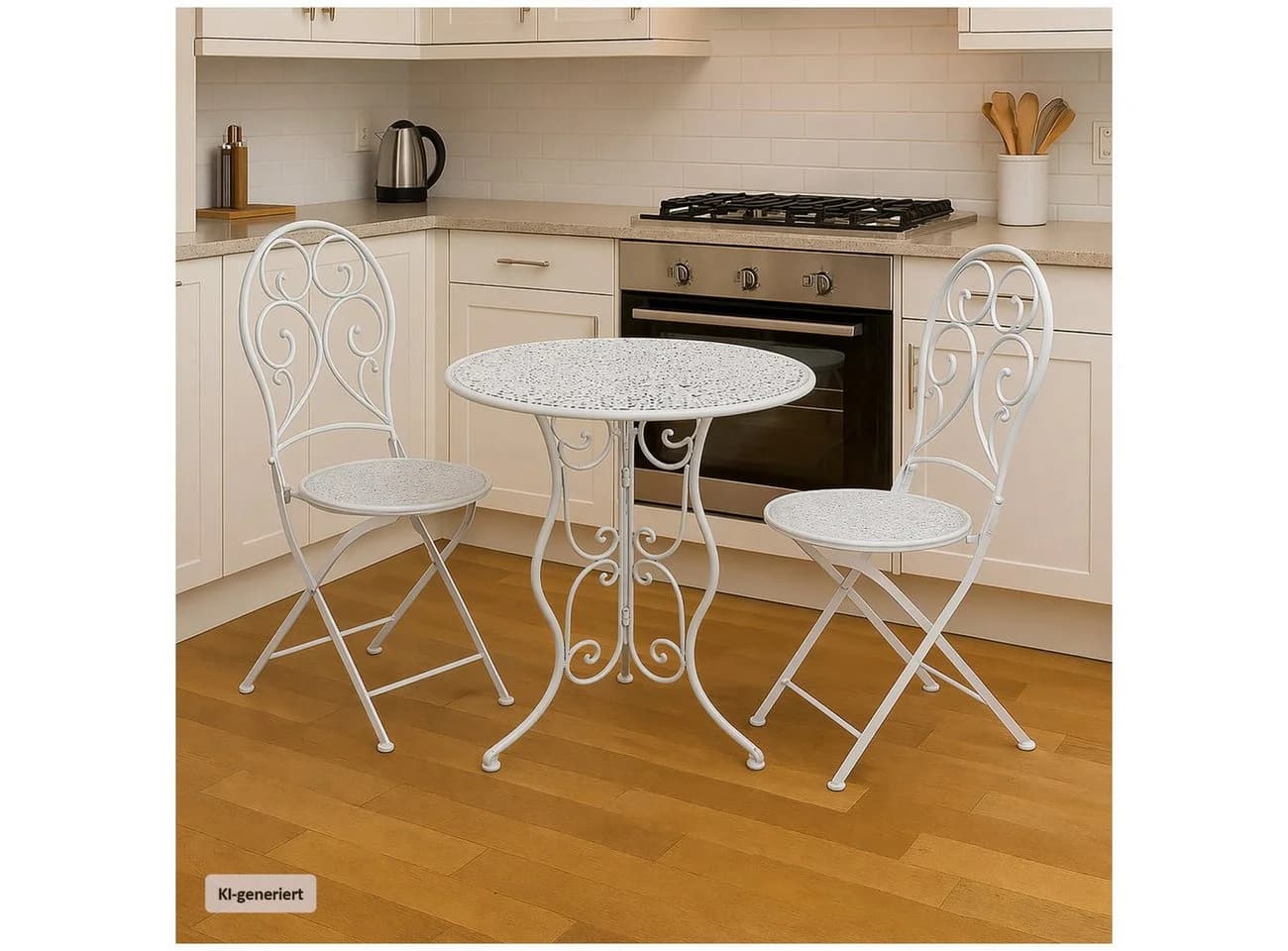 HTI-Living Küchentisch Essgruppe 3-teilig Lani Weiß Metall - Bild 2