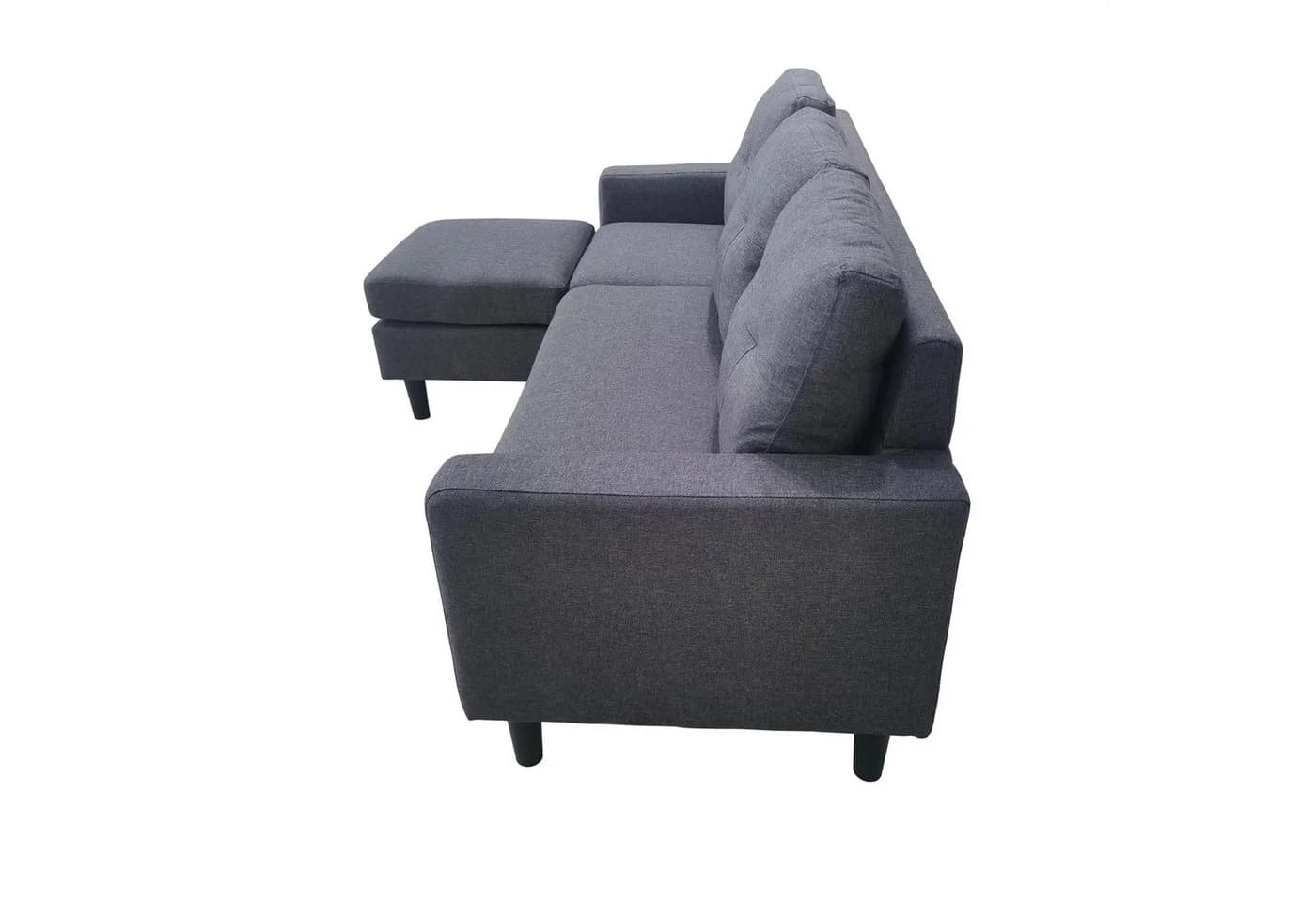 HTI-Living Ecksofa Reva Grau mit variabler Ottomane - Bild 2