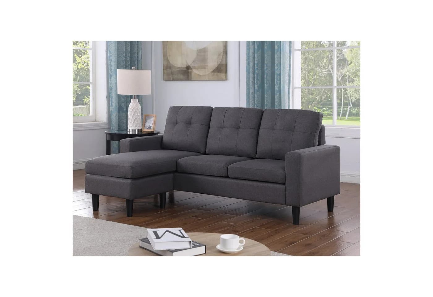 HTI-Living Ecksofa Reva Grau mit variabler Ottomane - Bild 3