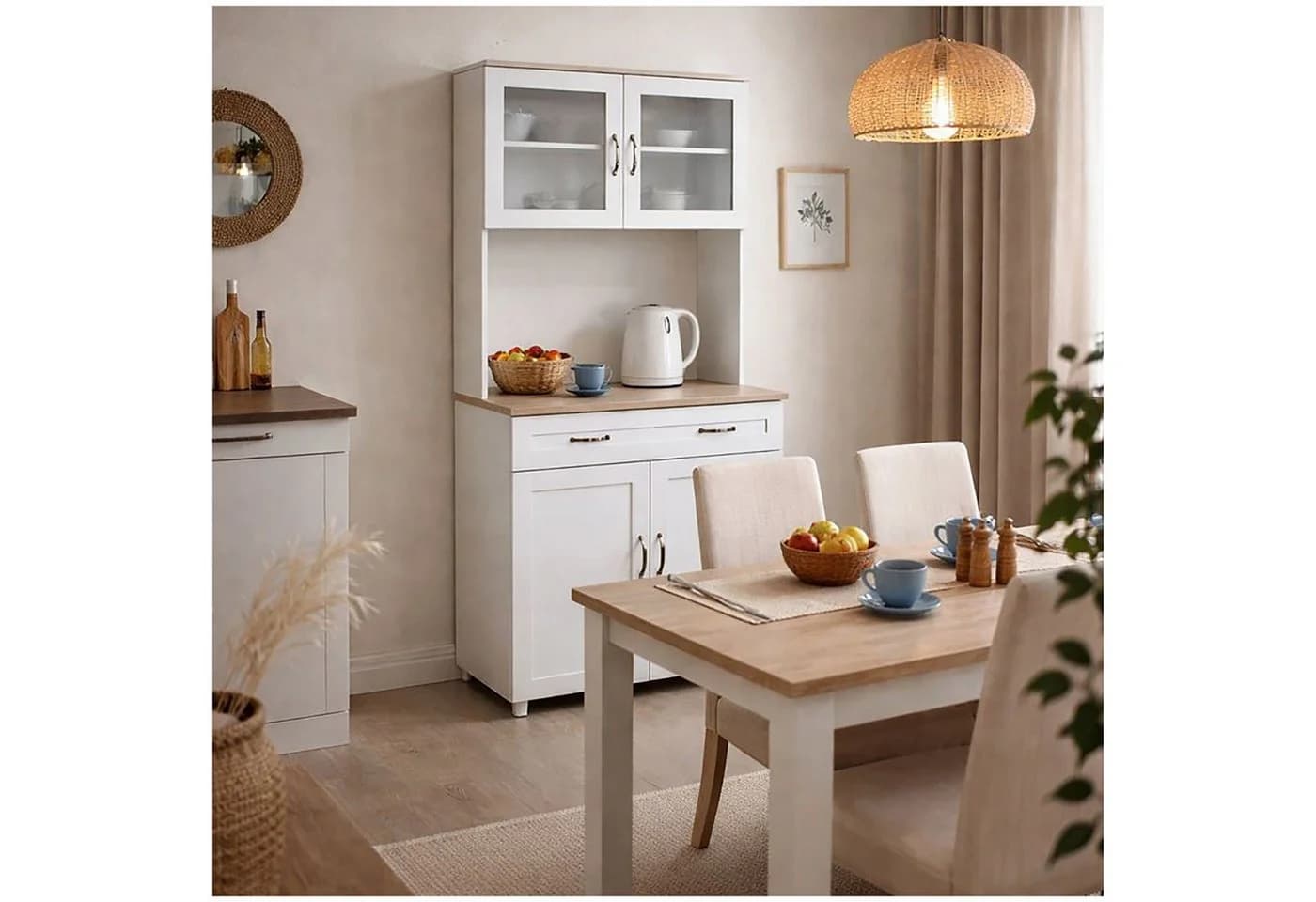 HTI-Living Küchenbuffet Weiß Blanca mit Glasteil - Bild 3