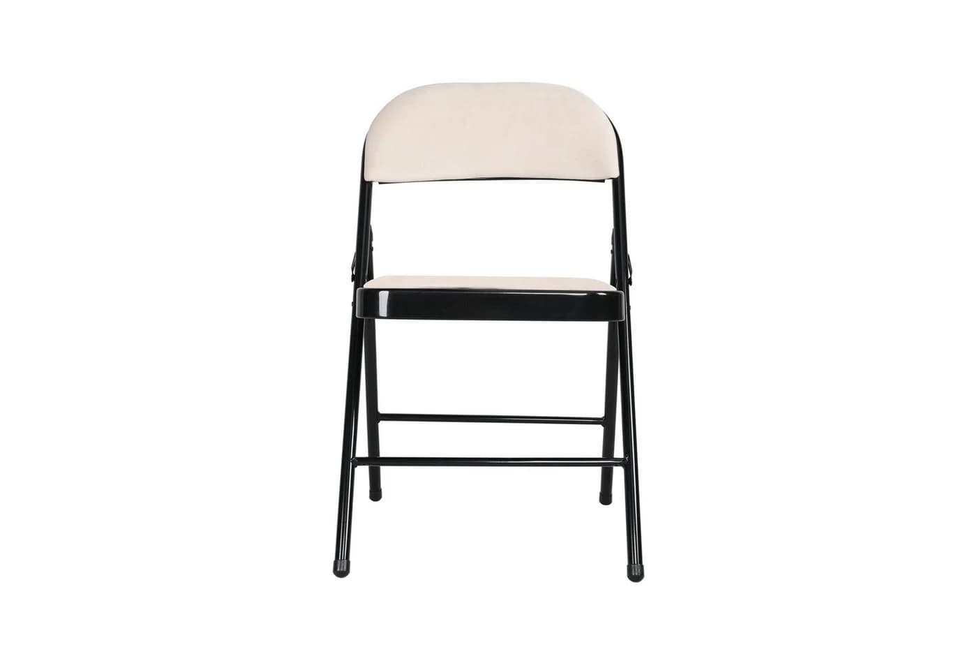 HTI-Living Klappstuhl Schwarz Beige Velvet Metallgestell