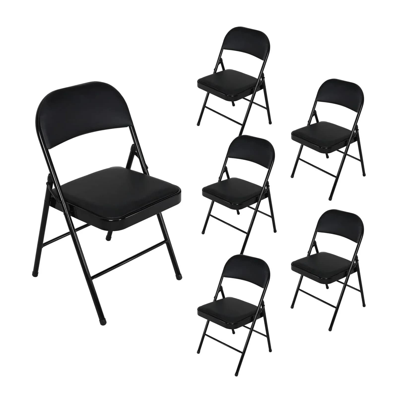 HTI-Living Klappstuhl Kunstleder Schwarz 6er-Set - Bild 2