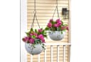 HTI-Living Blumenampel 2er Set Rattanoptik Weiß Kunststoff Bild 1