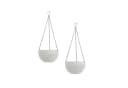 HTI-Living Blumenampel 2er Set Rattanoptik Weiß Kunststoff Bild 2