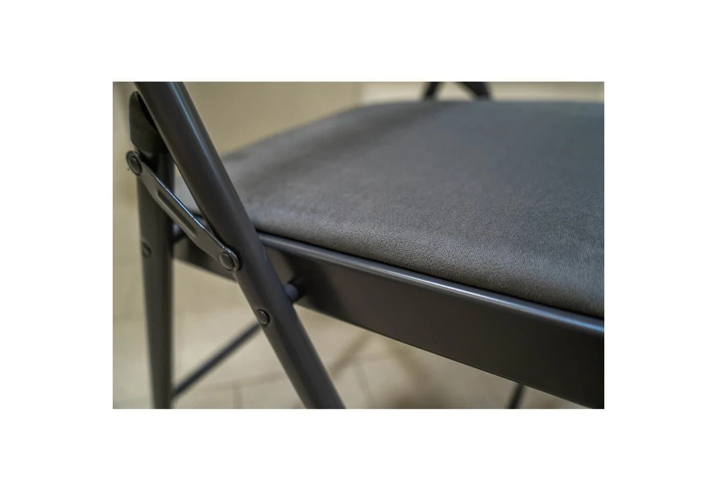 HTI-Living Klappstuhl Dima Velvet 2er-Set Grau Metall - Bild 3