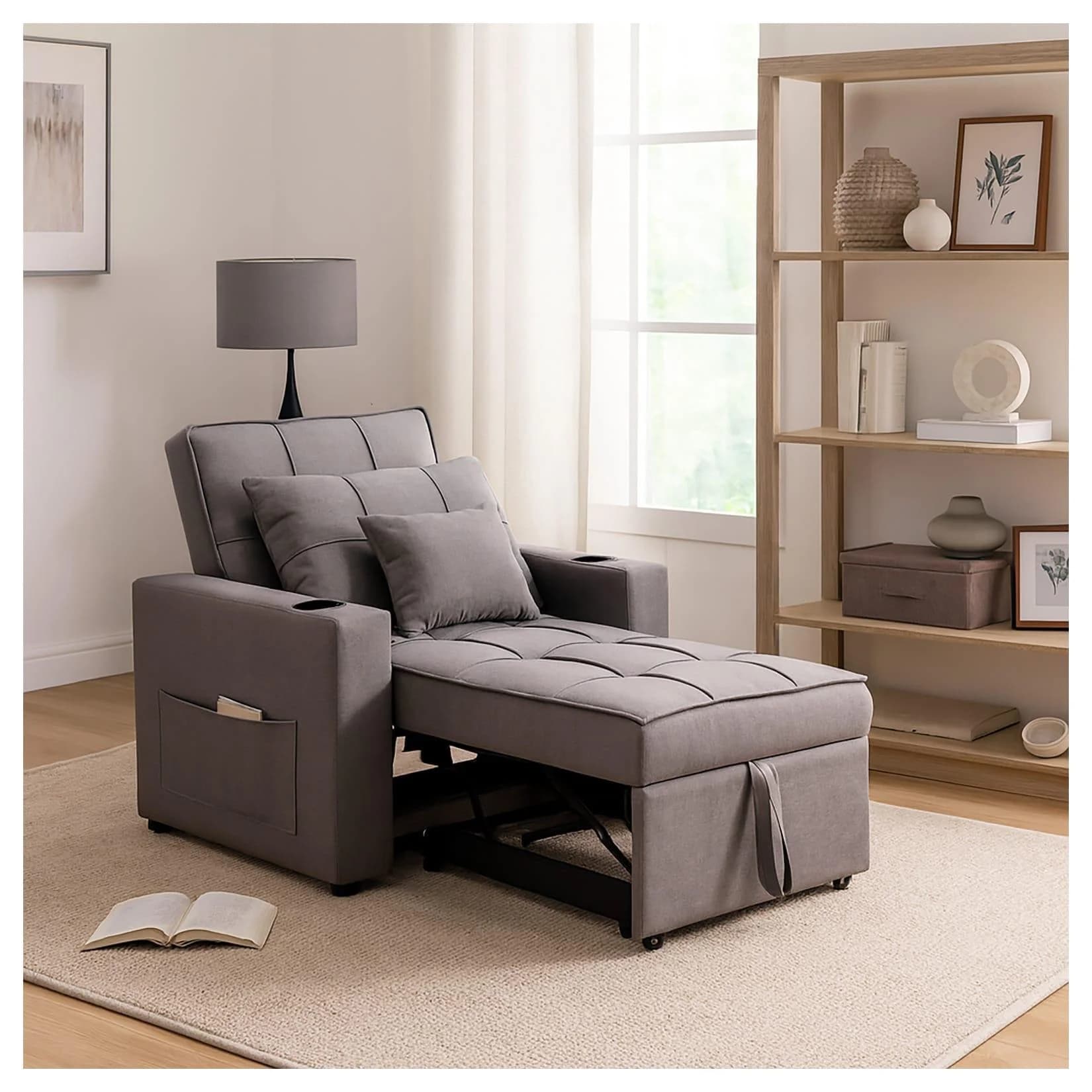 HTI-Living Relaxsessel Maritta Dunkelgrau Leinenstoff