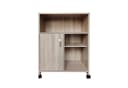 HTI-Living Hochschrank Küchenschrank auf Rollen Beige MDF Bild 2
