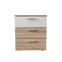HTI-Living Nachtschrank Nina 3 Schubladen Weiß Sonoma Optik Bild 1
