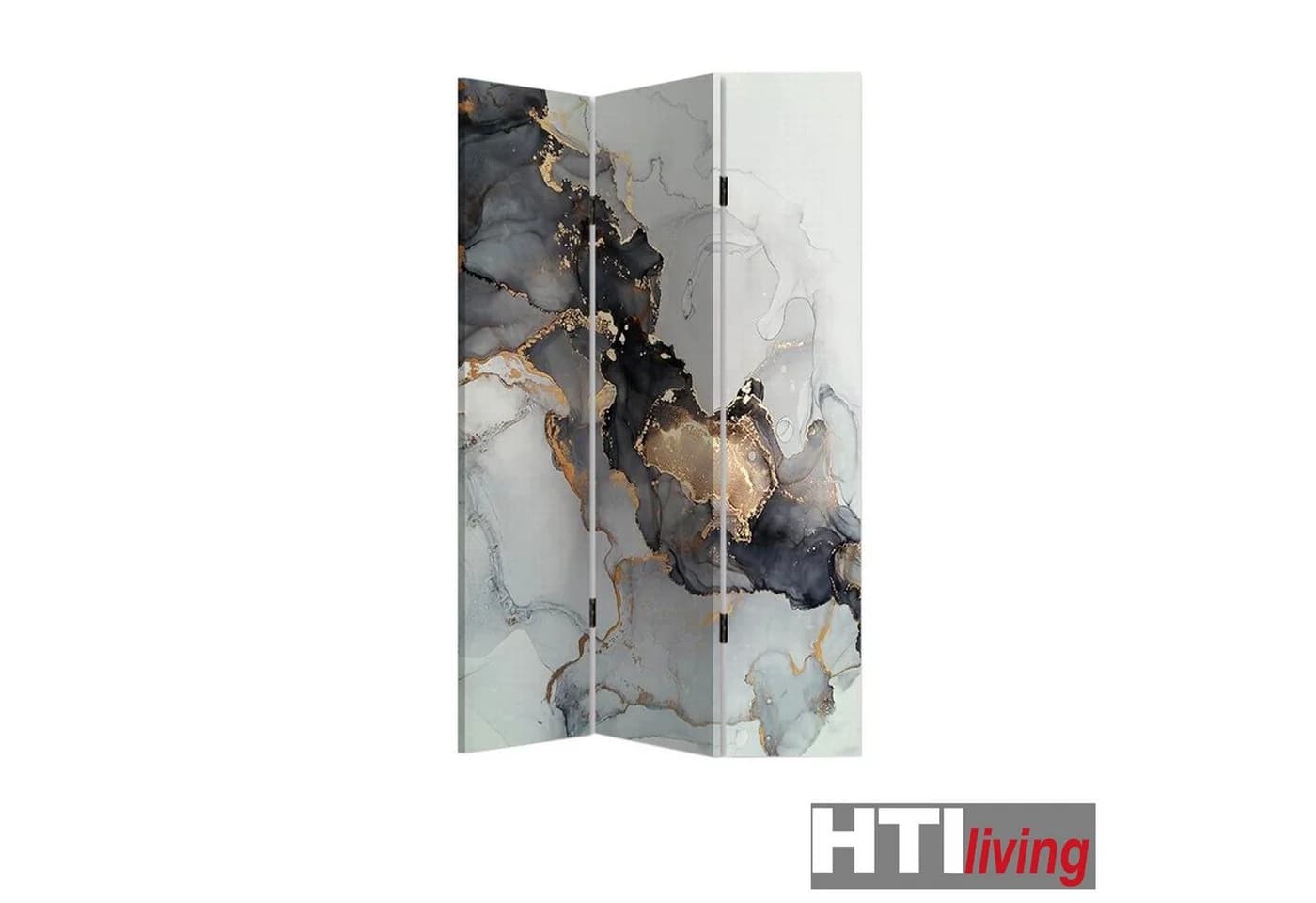 HTI-Living Paravent Marmor 3-teilig Modern Weiß/Grau - Bild 2