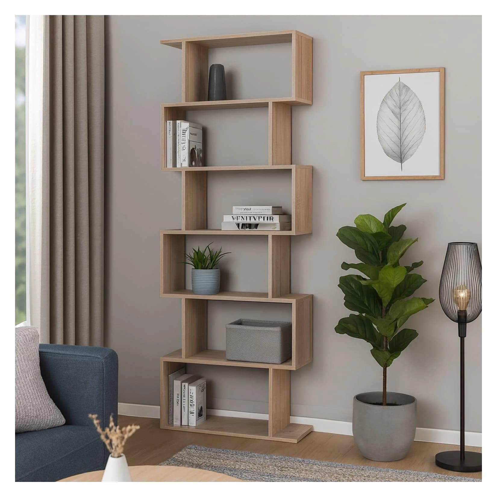 HTI-Living Bücherregal Thekla 6 Fächer Sonoma Modern