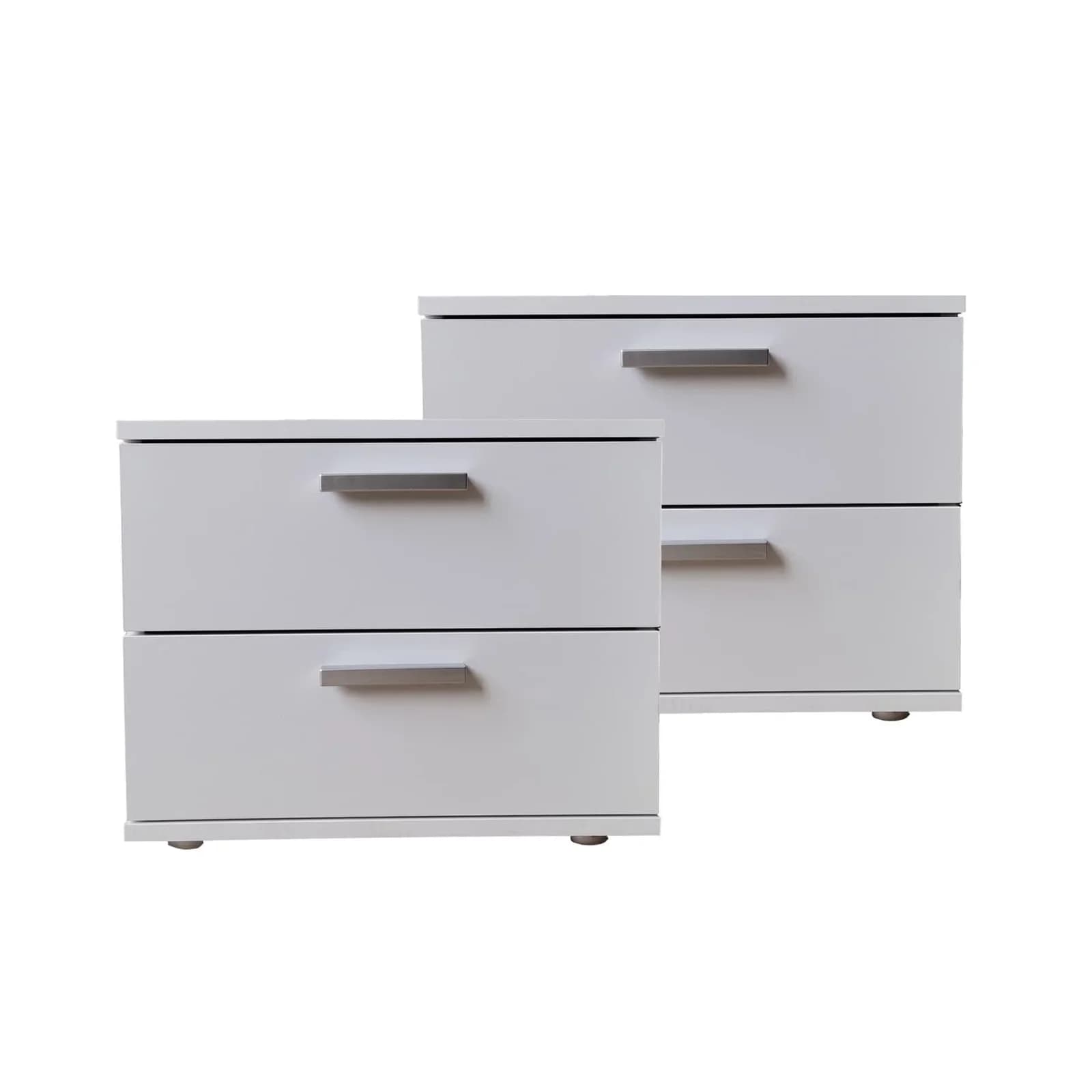 HTI-Living Nachtschrank 2er Set Weiß Nina mit 2 Schubladen