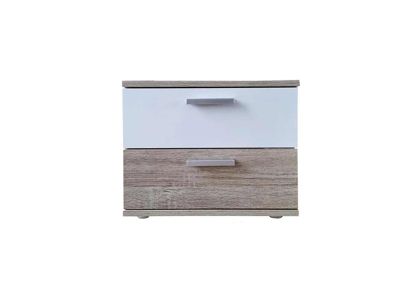 HTI-Living Nachtschrank Nina Weiß 2 Schubladen Modern - Bild 2