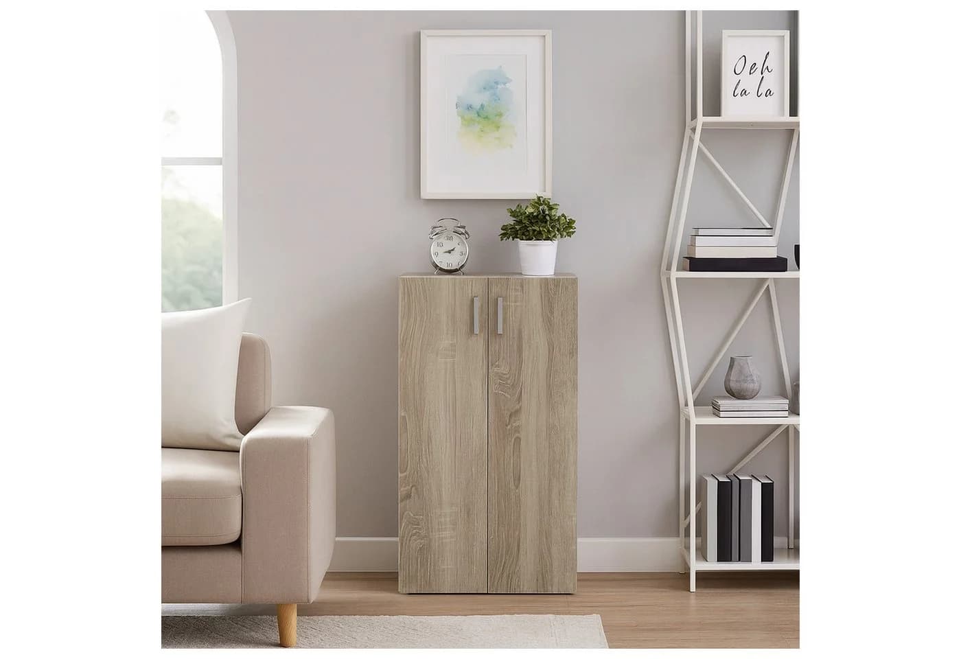 HTI-Living Mehrzweckschrank Kommode mit 3 Regalfächern Nina Sonoma - Bild 4