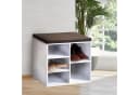 HTI-Living Schuhregal Garderobenbank mit 5 Fächern inkl. Sitzkissen Weiß Bild 1