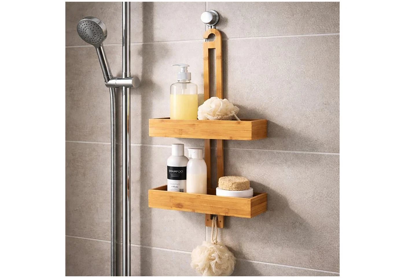 HTI-Living Badregal Hängeregal Holz 2 Fächer Bambus