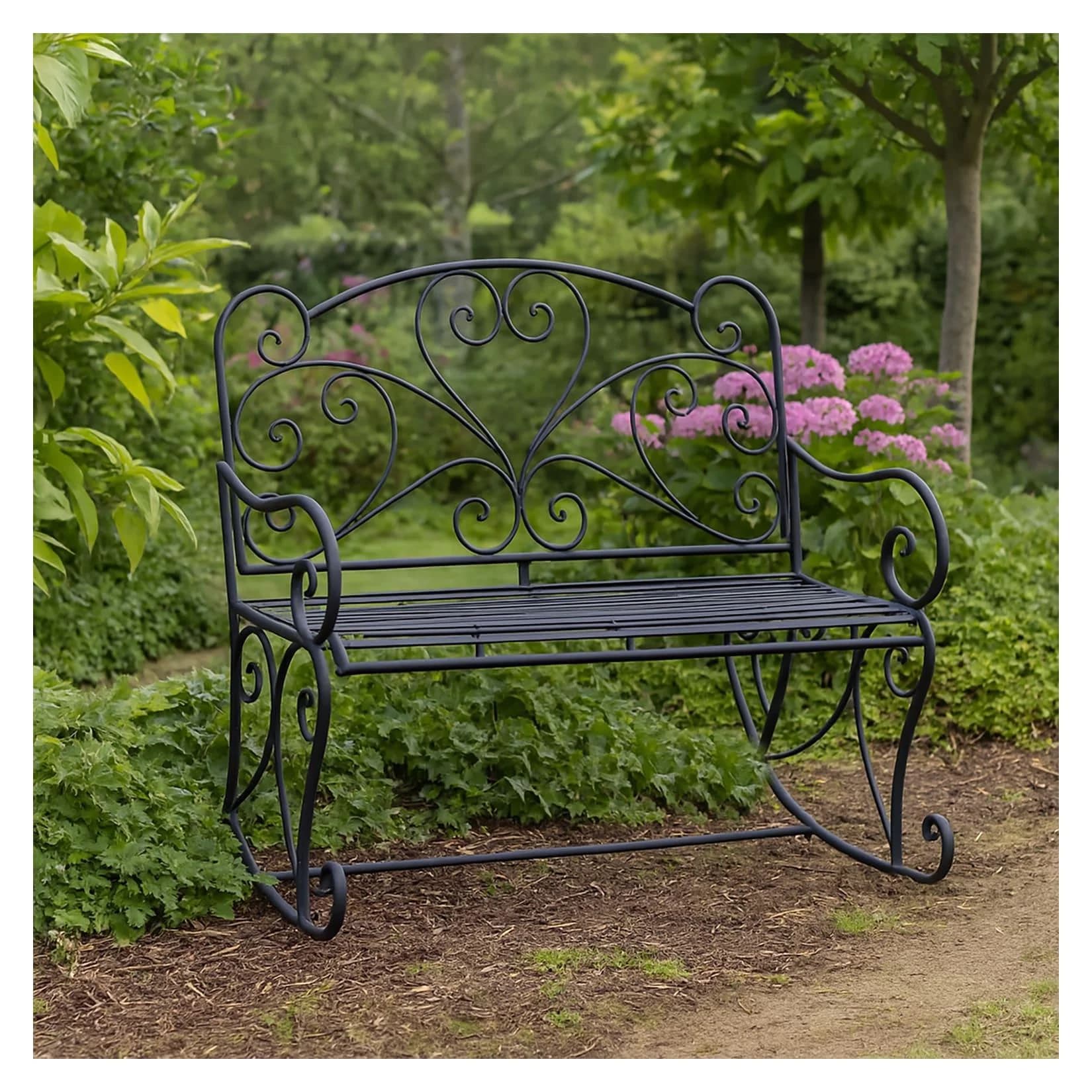 HTI-Living Nostalgische Garten-Schaukelbank Metall