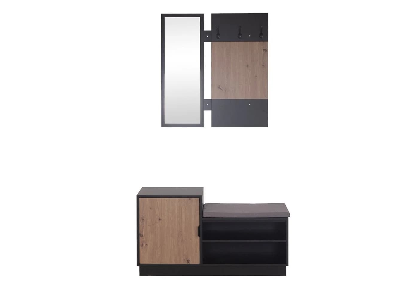 HTI-Living Garderobe Dana mit Schuhbank Schwarz - Bild 2