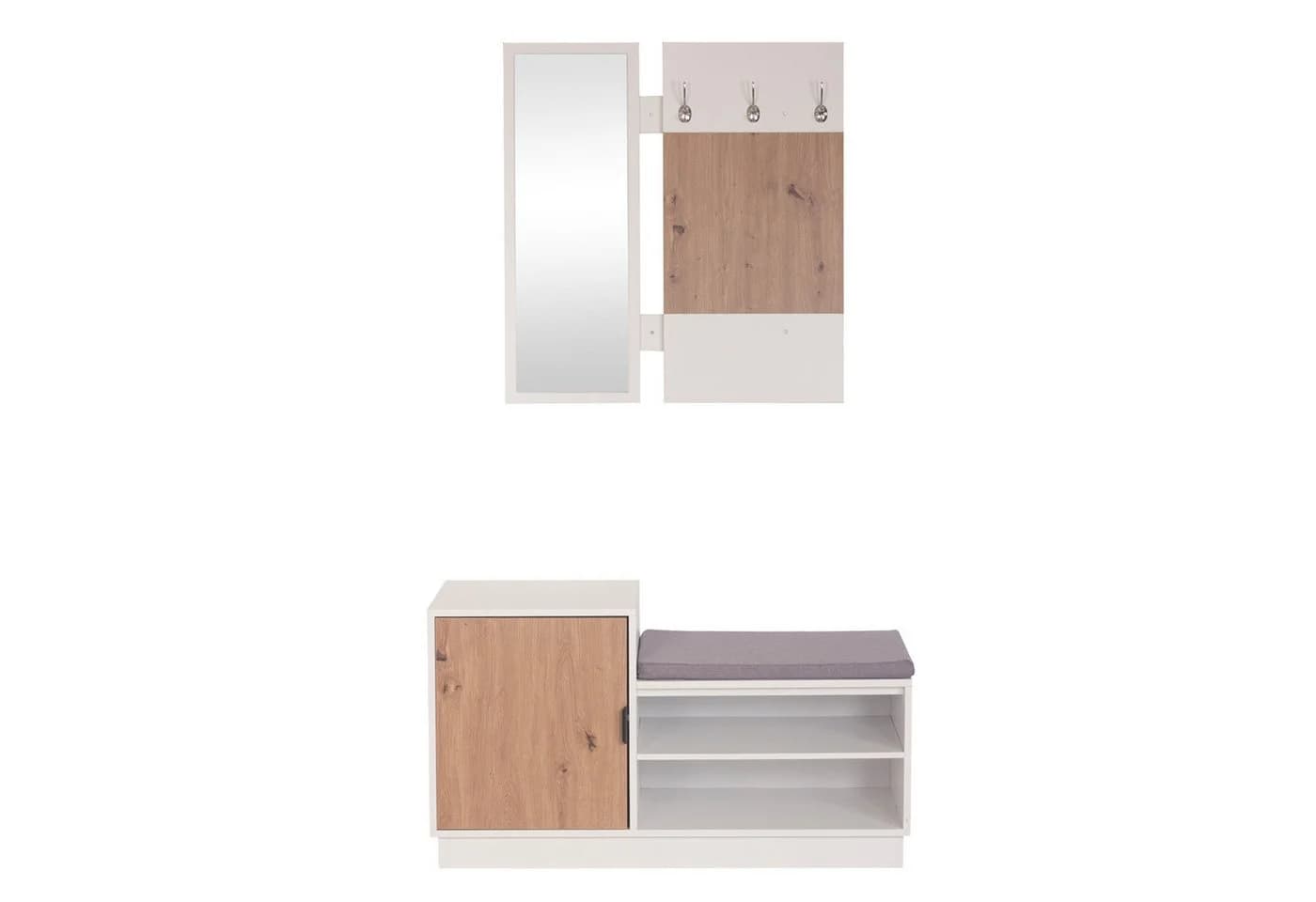 HTI-Living Garderobe Dana Weiß mit Schuhbank - Bild 2