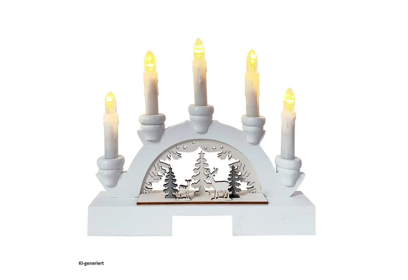 HTI-Living Schwibbogen LED Schwibbogen Weiß Rehe im Wald - Bild 3
