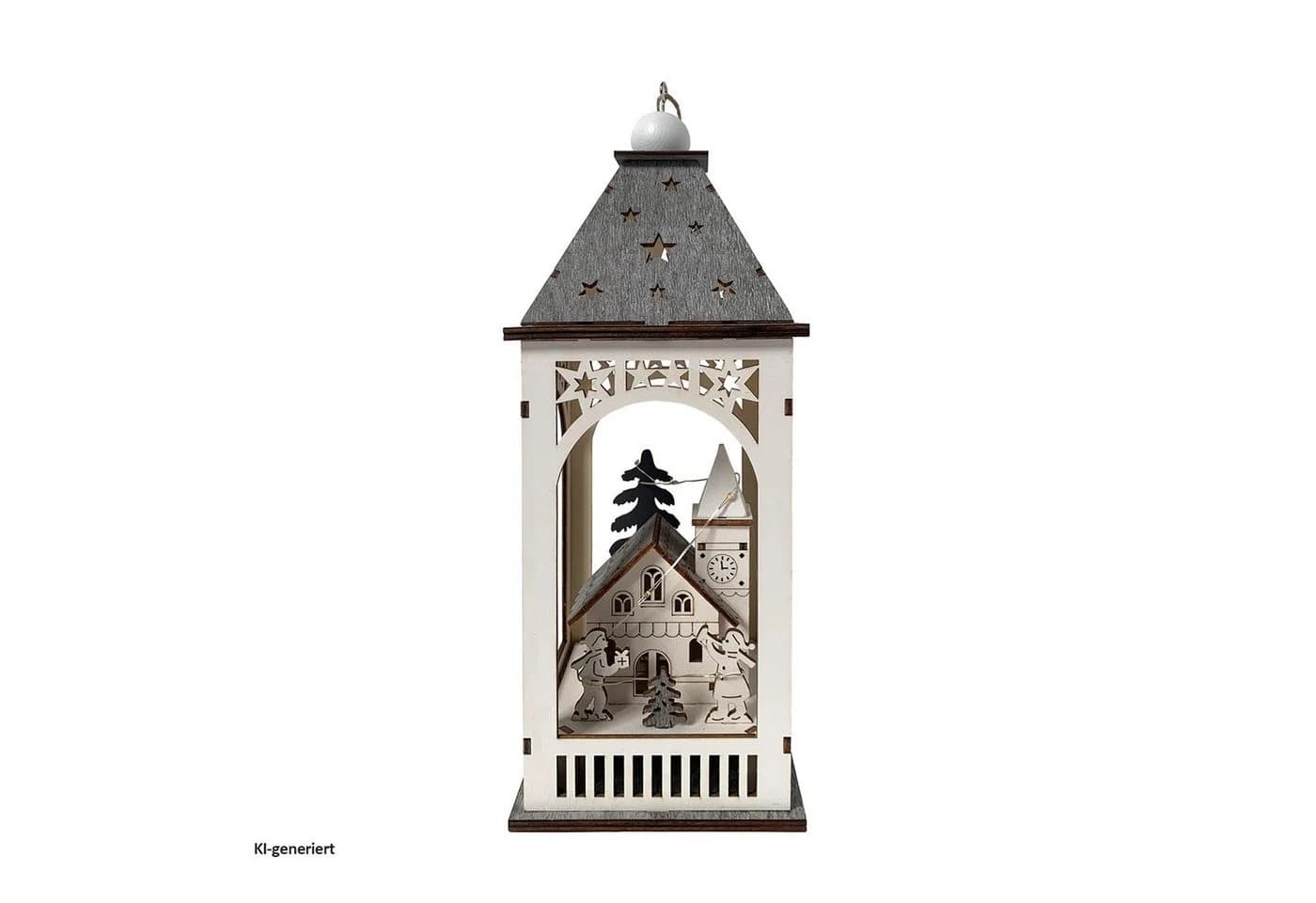 HTI-Living LED Laterne mit Kirche, Ein-/Ausschalter, LED, Leuchtdeko batteriebetrieben - Bild 2