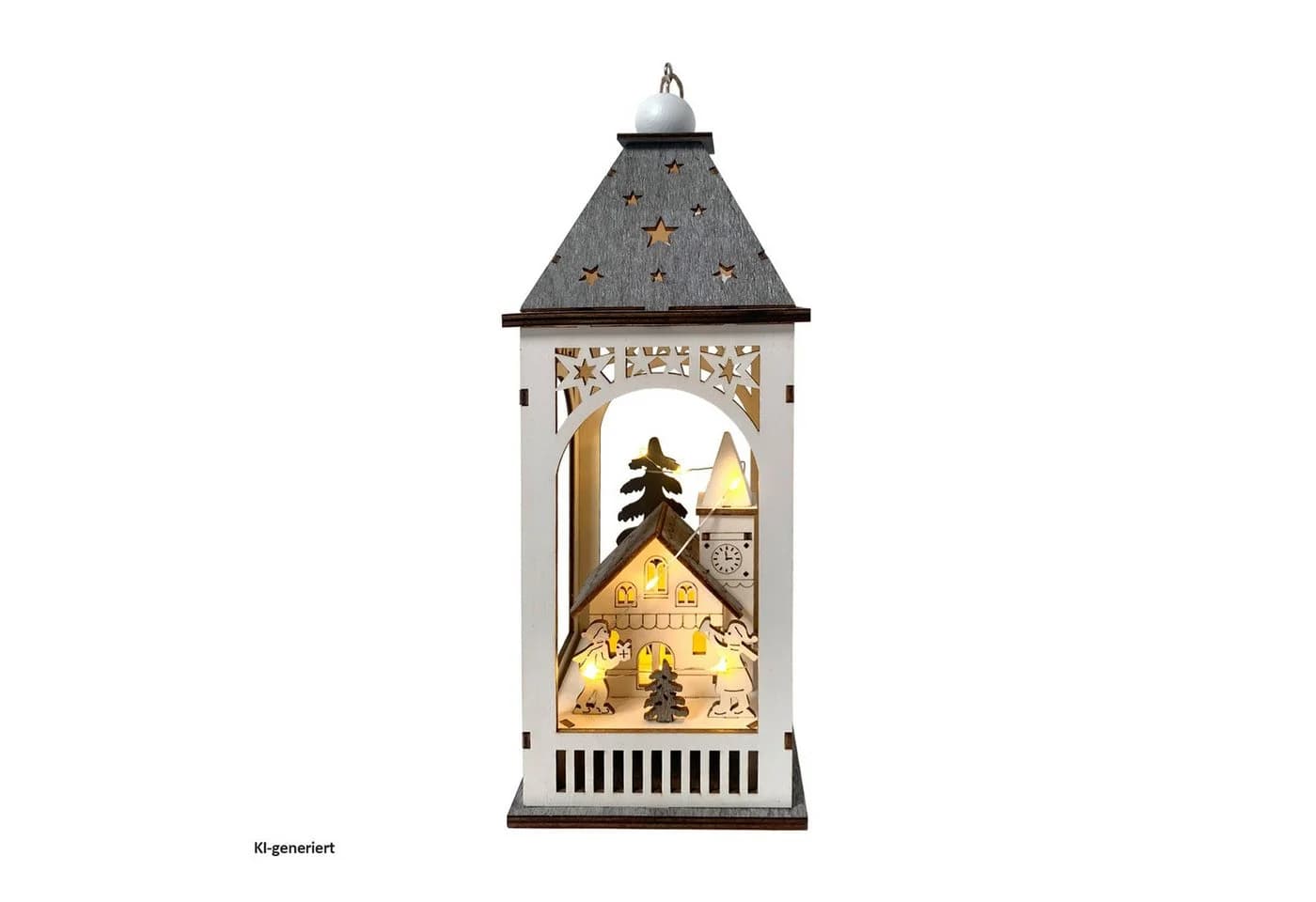 HTI-Living LED Laterne mit Kirche, Ein-/Ausschalter, LED, Leuchtdeko batteriebetrieben - Bild 3