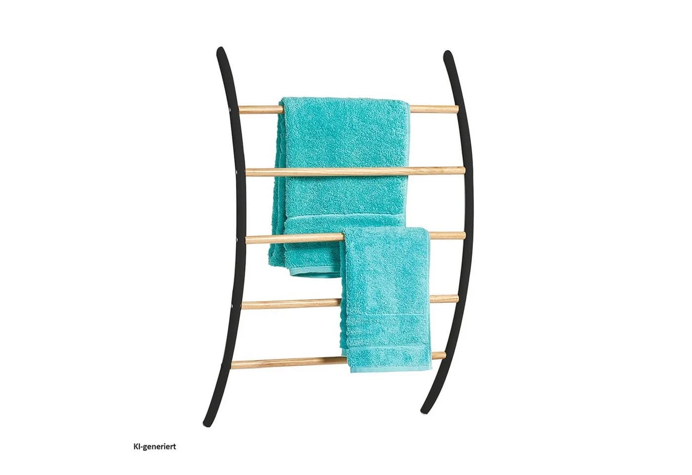 HTI-Living Handtuchhalter Wand 5 Stangen Bambus Schwarz