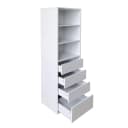 HTI-Living Kommode Nina 4 Schubladen 3 Regalfächer Weiss Bild 1