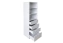 HTI-Living Kommode Nina 4 Schubladen 3 Regalfächer Weiss Bild 5