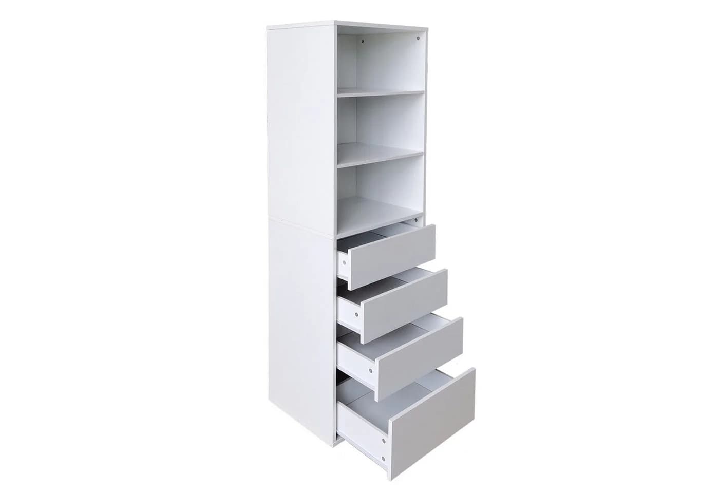 HTI-Living Kommode Nina 4 Schubladen 3 Regalfächer Weiss - Bild 5