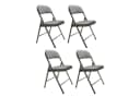 HTI-Living Klappstuhl 4er Set Grau gepolstert Metallgestell Bild 2
