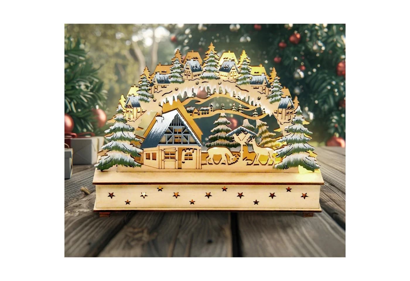 HTI-Living Schwibbogen LED Leuchtbogen mit Wintermotiv - Bild 2