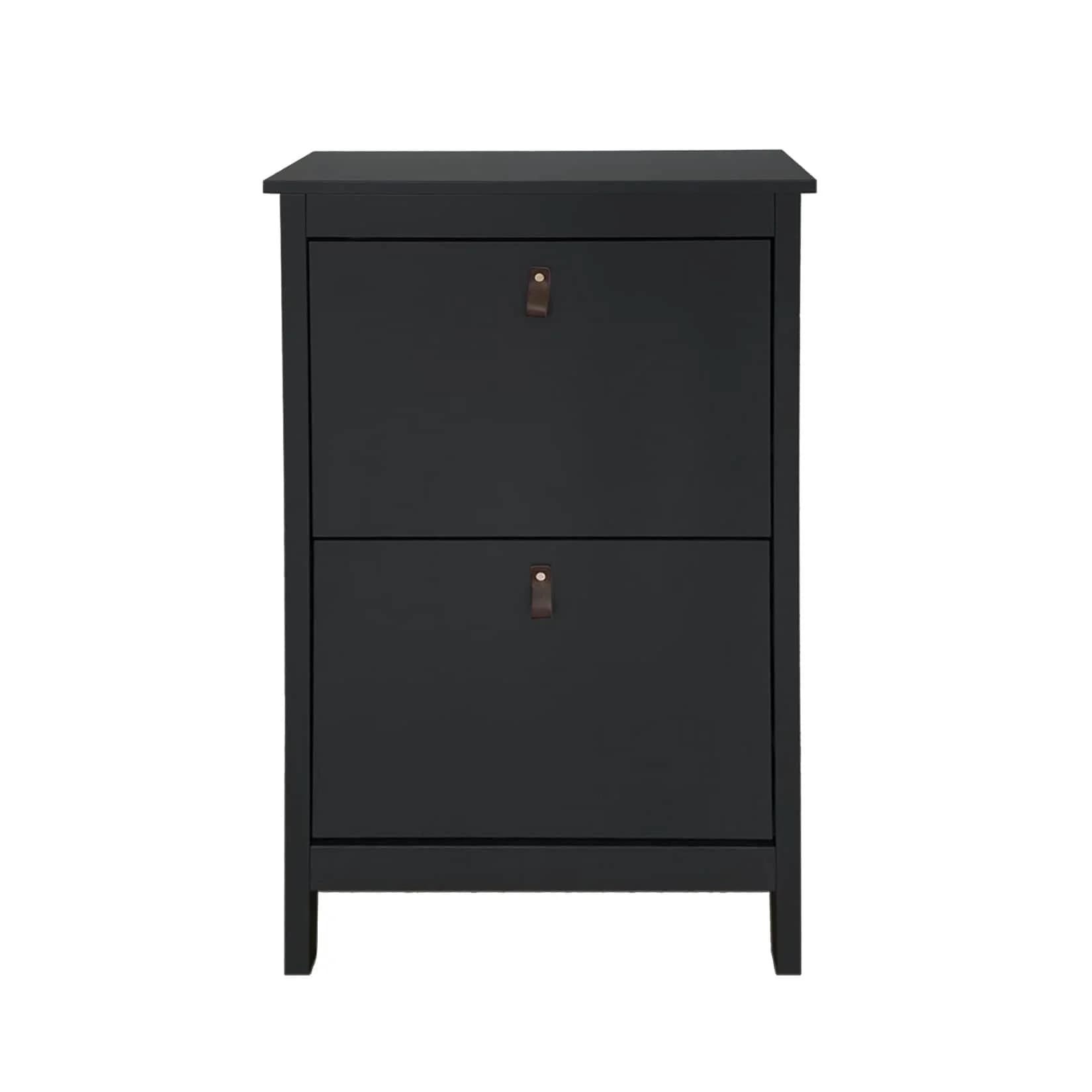 HTI-Living Schuhschrank Hayet Schwarz mit 2 Klappen