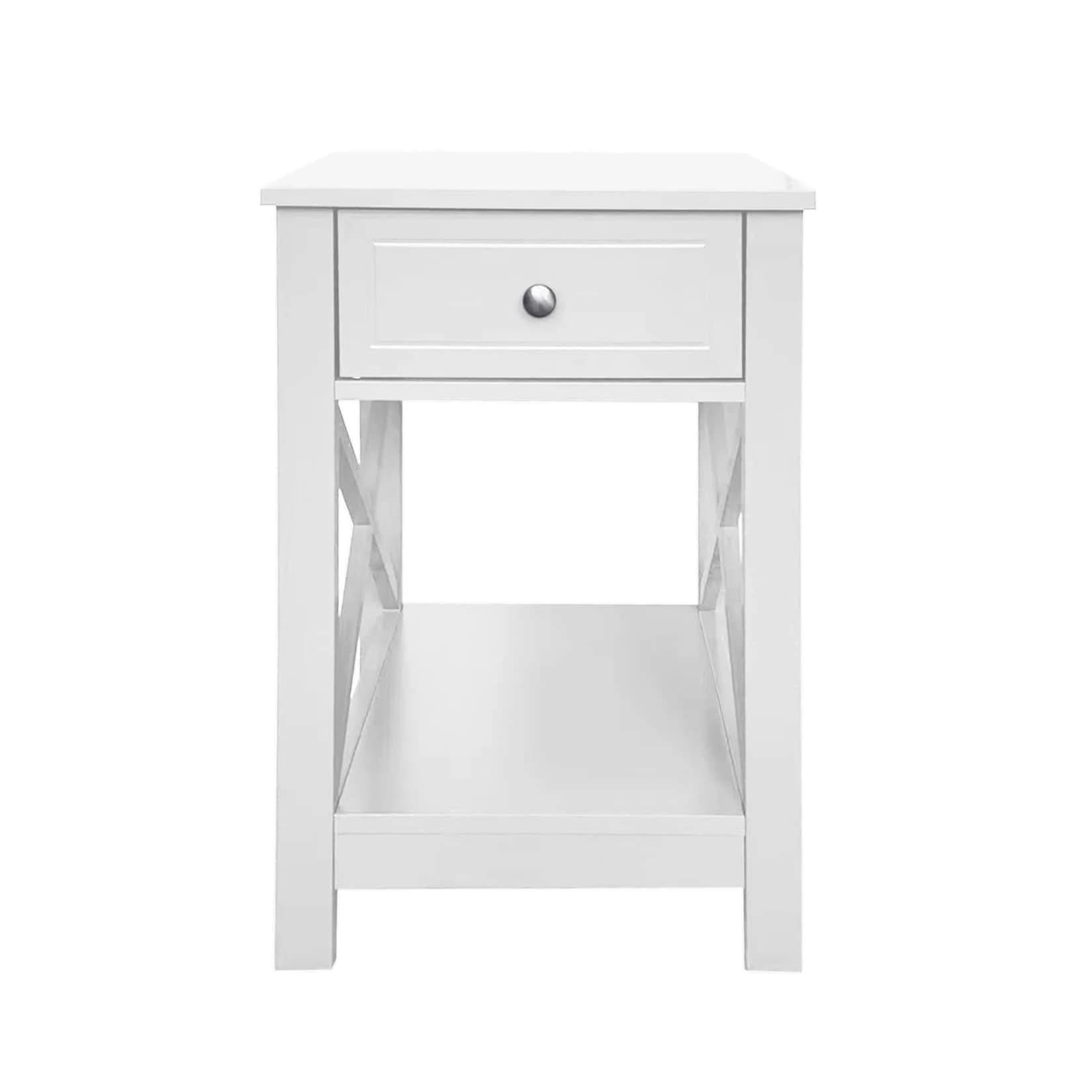 HTI-Living Nachttisch Hayet Weiß Landhausstil