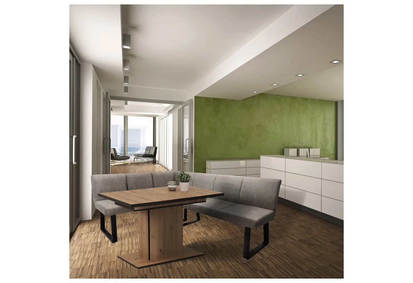 HTI-Living Eckbank Vemal Kunstlederbezug Metallgestell - Bild 2