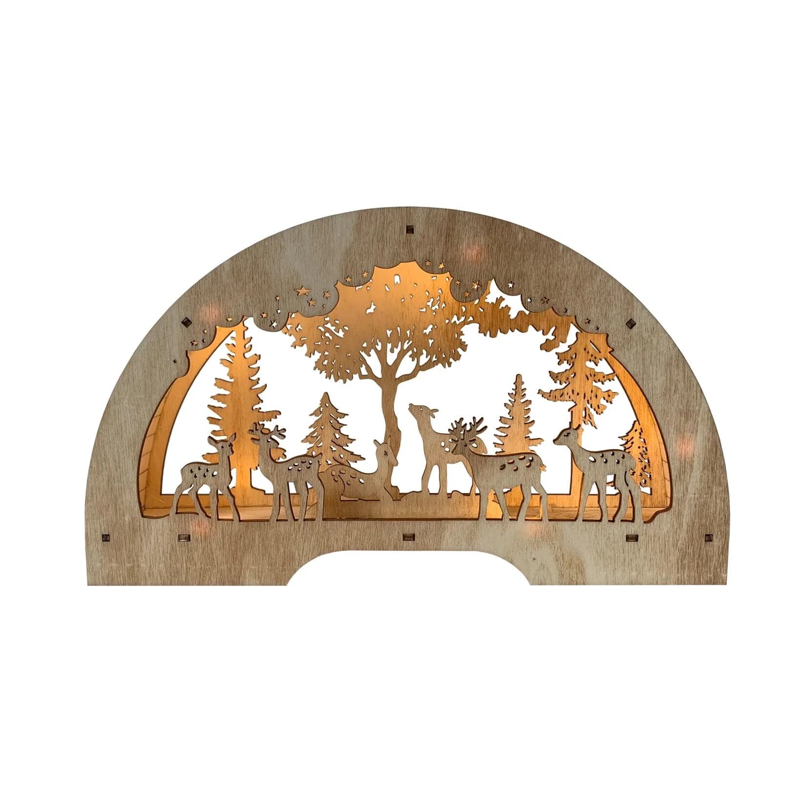HTI-Living Leuchtbogen Rehfamilie Holz Weihnachtsdeko